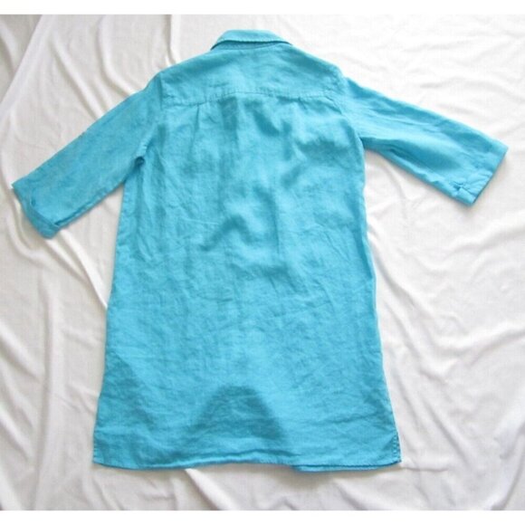 Women Pure Amici 100% Linen Button Long Sleeve Shirt Sz S (WB279) - Picture 10 of 10